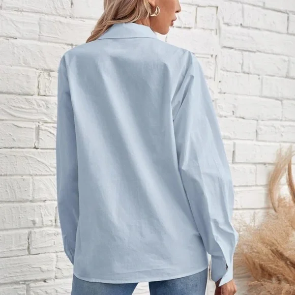 Oversized white buttonup shirt minimalist business - Picture 5 of 12